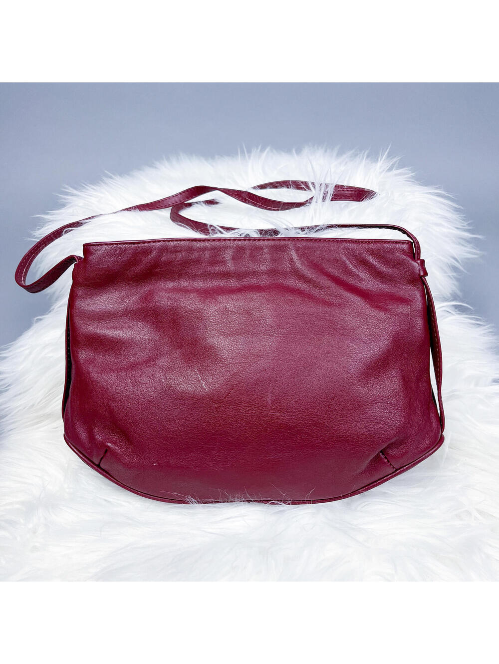 Vintage Leather Purse, Burgundy Crossbody Small Bag